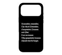 Guy Fawkes Remember, Remember The 5th of November Coque pour iPhone 17 Pro Max