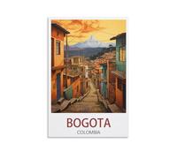 GuyAna Bogota Colombie Poster vintage sur toile pour décoration murale salon chambre à coucher 40 x 60 cm