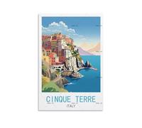 GuYaNa Cinque Terre Affiche de voyage vintage Italie 20 x 30 cm Impression sur toile pour décoration murale salon chambre à coucher