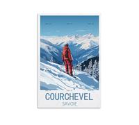 GuYaNa Courchevel Savoie France Poster de voyage vintage sur toile pour décoration murale salon chambre à coucher 20 x 30 cm