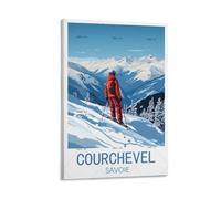 GuYaNa Courchevel Savoie France Poster de voyage vintage sur toile pour décoration murale salon chambre à coucher 20 x 30 cm