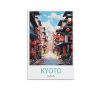 GuyAna Kyoto Japan Street Travel Poster Impression sur toile pour décoration murale salon chambre à coucher 20 x 30 cm