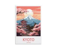 GuyAna Kyoto Japon Affiche de voyage paysage 20 x 30 cm Impression sur toile pour décoration murale salon chambre à coucher