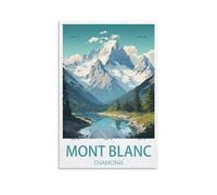 GuyAna Mont Blanc Affiche de voyage vintage Chamonix 40 x 60 cm Impression sur toile pour décoration murale salon chambre à coucher