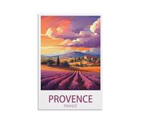 GuyAna Poster de voyage vintage Provence France - 30 x 45 cm - Décoration murale pour salon, chambre à coucher