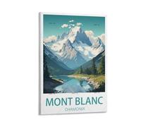 GuYaNa Poster vintage de voyage Mont Blanc Chamonix - 30 x 45 cm - Décoration murale pour salon, chambre à coucher