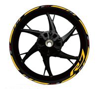 GuyAna Protège réservoir Autocollant Réfléchissant pour Moto 17 Pouces, Accessoires pour Moyeu De Roue pour Y&AMAHA YZF R7 YZFR7, Décalcomanie, Décoration(Yellow)