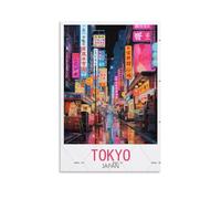 GuyAna Tokyo Japon Poster de voyage vintage sur toile pour décoration murale salon, chambre à coucher 20 x 30 cm