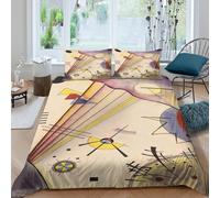 GUYDZOOM Abstrait géométrique Parure de Lit Microfibre 3 Pièces Imprimé en 3D Super Douce Modernist Color Linge de Lit avec Fermeture Éclair Respirante for Hommes Enfants Super King（260x220cm）