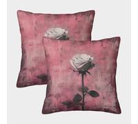 GUYDZOOM Roses Lot De 2 Housses De Coussin Décoratives Intérieures, pour Chambre À Coucher, Canapé, Décoration Intérieure avec Fermeture Éclair Cachée 40x40cm