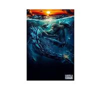 GUyfam Godzilla Vs King Kong Movie Poster 2 sur toile - Décoration pour chambre à coucher, bureau, chambre - Cadeau - 40 x 60 cm