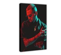 GUyfam Poster Chris Brown sur toile - Décoration murale pour salon, chambre à coucher - 20 x 30 cm