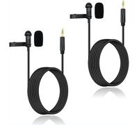 GUYH-Lot De 2 Microphones Cravate Pour Dji Mic 2 Émetteurs Sans Fil,Pour Rode Wireless Go Ii 2/Wireless Pro,Condensateur Omnidirectionnel Filaire À Clipser Sur Micro Lav Pour Youtube En Direct