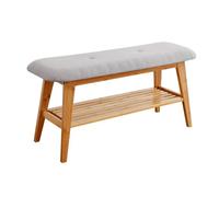 Guyifuny Bamboo Entryway Bench with Seat & 2-Tier Storage | 80kg Load Capacity Shoe Rack for Hallway, Mudroom, Or Closet | Industrial Bamboo Organizer