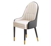 Guyifuny Chaises de Salle à Manger Modernes, Assise rembourrée, avec Pieds en métal et accoudoirs, Pieds en Bois, pour Cuisine, Salon, Lounge, Noir et Beige