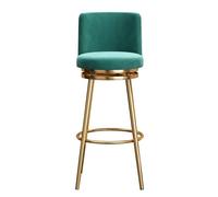 Guyifuny Ensemble de tabourets de Bar pivotants en Velours (1/2/3/4), Hauteur comptoir, avec Dossier Chaise Haute rembourrée idéale for îlot de Cuisine, pub, Club(Green 1 PCS,65cm(25.6"))