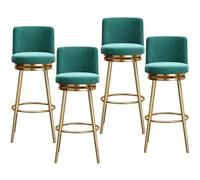 Guyifuny Ensemble de tabourets de Bar pivotants en Velours (1/2/3/4), Hauteur comptoir, avec Dossier Chaise Haute rembourrée idéale for îlot de Cuisine, pub, Club(Green 4 PCS,65cm(25.6"))