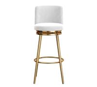 Guyifuny Ensemble de tabourets de Bar pivotants en Velours (1/2/3/4), Hauteur comptoir, avec Dossier Chaise Haute rembourrée idéale for îlot de Cuisine, pub, Club(White 1 PCS,75cm(29.5"))