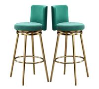 Guyifuny Ensemble de tabourets de Bar pivotants en Velours (1/2/3/4), Hauteur comptoir, avec Dossier Chaise Haute rembourrée idéale for îlot de Cuisine, pub, Club(Green 2 PCS,65cm(25.6"))