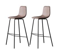 Guyifuny Lot de 2 tabourets de Bar en Cuir synthétique, Style rétro Classique, Hauteur Fixe, avec Cadre en métal thermolaqué Noir et Repose-Pieds, Hauteur d'assise 65 cm.