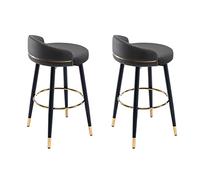Guyifuny Lot de 2 tabourets de Bar pivotants à 360 degrés avec siège rembourré, Chaise de Bar sans accoudoirs pour Bistro, Salle à Manger, Petit-déjeuner, îlot Central, Hauteur d'assise 62 cm