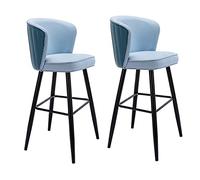 Guyifuny Tabouret de Bar Haut avec accoudoirs et dossiers, Tabouret de Luxe en Cuir PU avec Assise en Velours pour Bar, Bistro, Salle à Manger, Petit-déjeuner, îlot de Cuisine, Hauteur d'assise 75 cm