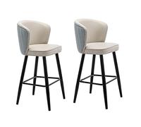 Guyifuny Tabouret de Bar Haut avec accoudoirs et dossiers, Tabouret d'îlot de Luxe en Cuir PU avec Assise en Velours pour Bar, Bistro, Salle à Manger, Petit-déjeuner, îlot de Cuisine, A, Hauteur d'as