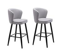 Guyifuny Tabouret de Bar Haut avec accoudoirs et dossiers, Tabouret d'îlot de Luxe en Cuir PU avec Assise en Velours pour Bar, Bistro, Salle à Manger, Petit-déjeuner, îlot de Cuisine, E, Hauteur d'as