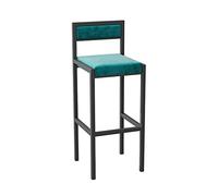 Guyifuny Tabouret de Bar Haut avec Dossier, Design Simple, Assise en Velours, pour Bistro, Salle à Manger, Petit-déjeuner, Cuisine, îlot, Pieds en métal Noir, Hauteur d'assise : 65 cm