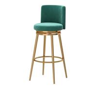 Guyifuny Tabouret de Bar pivotant en Velours (Lot de 1), Hauteur comptoir, idéal for îlot de Cuisine, pub, Club.(Green Gold Frame,75cm)