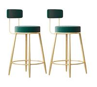 Guyifuny Tabourets de Bar de Cuisine, Chaise rembourrée pour Le Petit-déjeuner, Tabouret de Bar en Velours Doux avec Dossier, Chaise d'îlot avec Pieds en métal plaqué Or, Coussin Rose, Hauteur d'assi