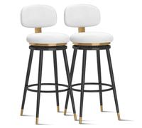 Guyifuny Tabourets de Bar en Velours Ensemble de 1/2/3/4, tabourets à Hauteur de comptoir chaises d'îlot de Cuisine Chaise de Bar pivotante à 360° for Pubs Salle à Manger(2 PCS,75cm(29.5in))