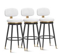 Guyifuny Tabourets de Bar en Velours Ensemble de 1/2/3/4, tabourets à Hauteur de comptoir chaises d'îlot de Cuisine Chaise de Bar pivotante à 360° for Pubs Salle à Manger(3 PCS,75cm(29.5in))
