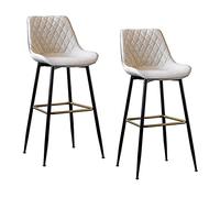 Guyifuny Tabourets de Bar Hauts, tabourets de comptoir, chaises de Bar décontractées, Ensemble de 2, Similicuir, Style Industriel Vintage, pour îlot Central, Salle à Manger, Restaurant, pub, café, be