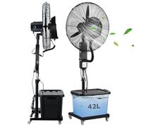Guyifuny Ventilateur brumisateur avec réservoir 42L avec 3 vitesses, roues, ventilateur industriel for la maison, le bureau ou la chambre à coucher, 1 pièce(Diameter 71cm)