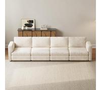 Guyii Canapé modulaire Moderne Beige, canapé d’Angle 2-9 Places, canapé sectionnel Confortable, Coussins Moelleux, Assise Profonde,canapé Salon Stable et sécurisé (canapé Droit 4 Places)