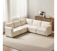 Guyii Canapé modulaire Moderne Beige, canapé d’Angle 2-9 Places, canapé sectionnel Confortable, Coussins Moelleux, Assise Profonde,canapé Salon Stable et sécurisé (canapé d’Angle 5 Places)