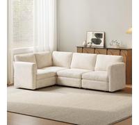 Guyii Canapé modulaire Moderne Beige, canapé d’Angle 2-9 Places, canapé sectionnel Confortable, Coussins Moelleux, Assise Profonde,canapé Salon Stable et sécurisé (canapé d’Angle 4 Places)