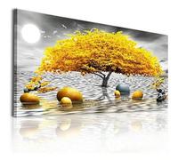 Guying Art Grande toile murale pour chambre à coucher, tableau représentant un paysage de plage, d'herbe et d'océan avec soleil bleu (75 x 150 cm/sans cadre)