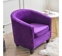 GUYIRT Couleur Unie Douce Housse De Fauteuil Club 2 Pièces Housse De Fauteuil Antidérapant Tub Chair Housse Protecteur De Fauteuil Amovible -Violet-