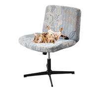 GUYIRT Criss Cross - Housse de chaise de bureau sans accoudoirs à dossier moyen et large pour chaises d'appoint de travail d'ordinateur, de coiffeuse (4, lot de 1)