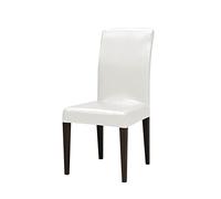 GUYIRT Cuir PU Solide Housse De Chaise De Salle à Manger Étanche à l'huile Recouvre Chaise Salle A Manger Housses de siège Amovibles Extensibles -Blanc-6PCS