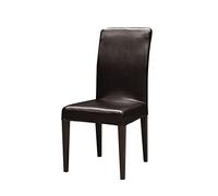 GUYIRT Étanche à l'huile Housse De Chaise De Salle à Manger Stretch en Cuir PU de Couleur Unie Housse De Chaise Parsons pour Salle à Manger pour Cuisine Chambre Hôtel -Marron foncé-4Pack