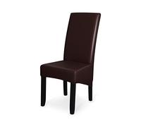 GUYIRT Étirement Imperméable Recouvre Chaise Salle A Manger Faux Cuir Housses De SièGe De Chaise Universel Housses de Chaise Chaise de Salle à Manger de Grande Taille, Lot de 2 -café