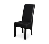 GUYIRT Étirement Imperméable Recouvre Chaise Salle A Manger Faux Cuir Housses De SièGe De Chaise Universel Housses de Chaise Chaise de Salle à Manger de Grande Taille, Lot de 2 -Le Noir