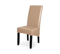 GUYIRT Étirement Imperméable Recouvre Chaise Salle A Manger Faux Cuir Housses De SièGe De Chaise Universel Housses de Chaise Chaise de Salle à Manger de Grande Taille, Lot de 2 -Chameau