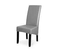 GUYIRT Étirement Imperméable Recouvre Chaise Salle A Manger Faux Cuir Housses De SièGe De Chaise Universel Housses de Chaise Chaise de Salle à Manger de Grande Taille, Lot de 2 -Gris