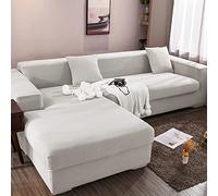 GUYIRT Housse de canapé Extensible 1 pièce 1 2 3 4 Housse de canapé élastique Souple 5 Places Tissu Jacquard Polyester Petits Carreaux lavables -C-2 Places (140-180 cm)
