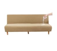GUYIRT Housse de canapé-lit futon imperméable sans accoudoirs - Housse de futon sans accoudoirs - Pour salon, chambre à coucher (café clair, taille S)