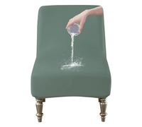 GUYIRT Housse de chaise d'appoint imperméable sans accoudoirs en cuir avec élastique en bas pour salon, hôtel (vert, 1 pièce)